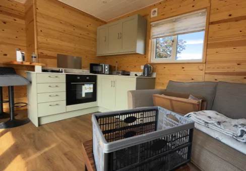 Modern luxury interior of glamping pod